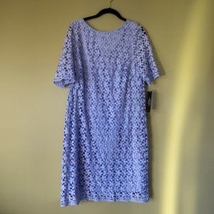 Tahari Periwinkle/Lilac Irene Embroidered Dress